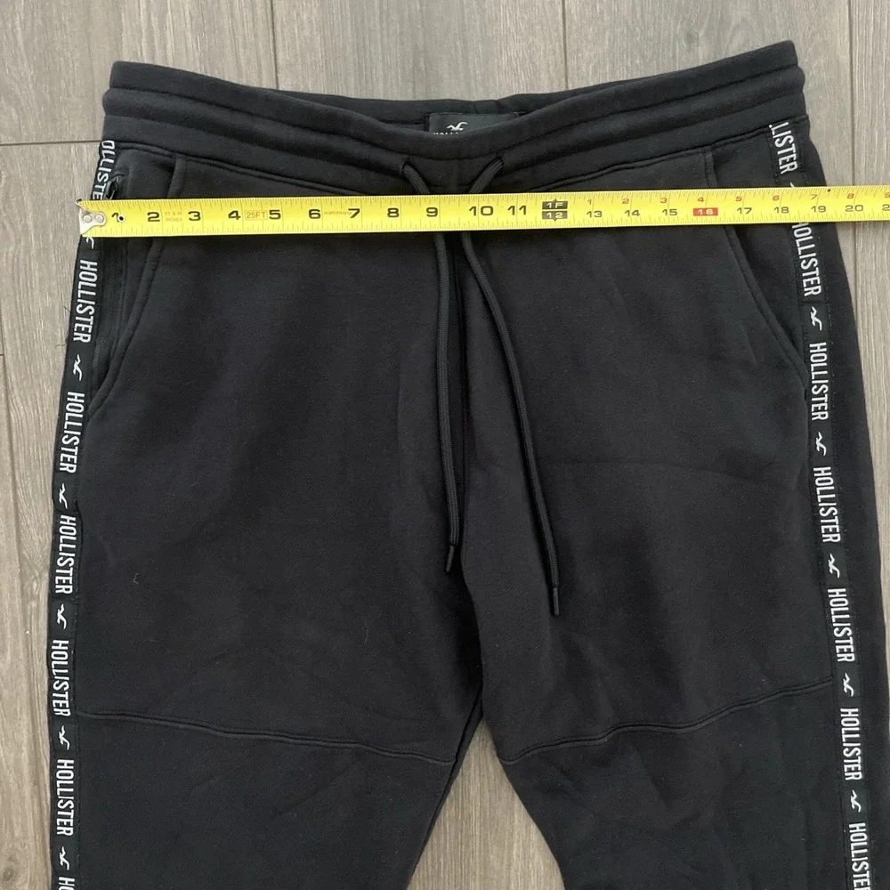 Hollister Jogger Sweatpants Mens XL Zip Pocket Elastic Waist Drawstring Black
